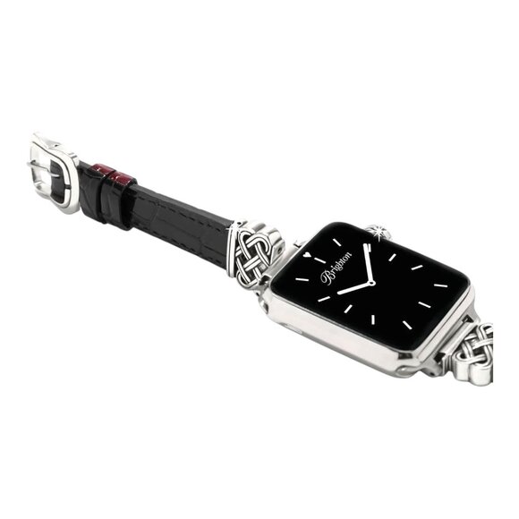Brighton Interlok Reversible Apple Watch Band – Silver & Leather - Picture 3 of 11